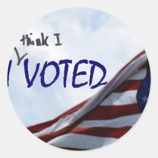 Ik denk dat ik heb gestemd ronde sticker (Voorkant)
