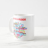 "Ik denk dat ik hoofdpijn heb" Koffiemok (Voorkant links)