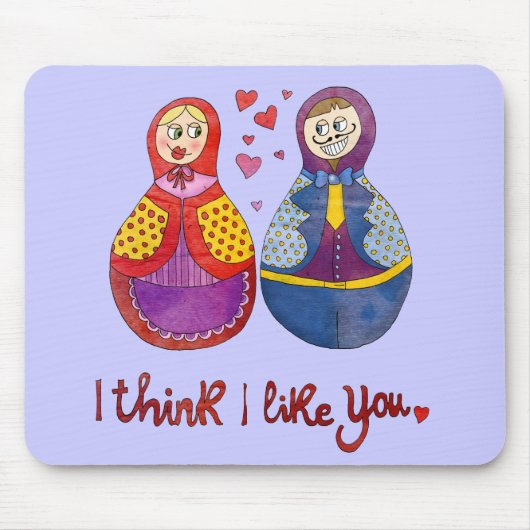 Ik denk dat ik je leuk vind muismat (Voorkant)