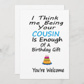 Ik denk dat ik je neef ben genoeg een verjaardag. feestdagenkaart (Voorkant / Achterkant)