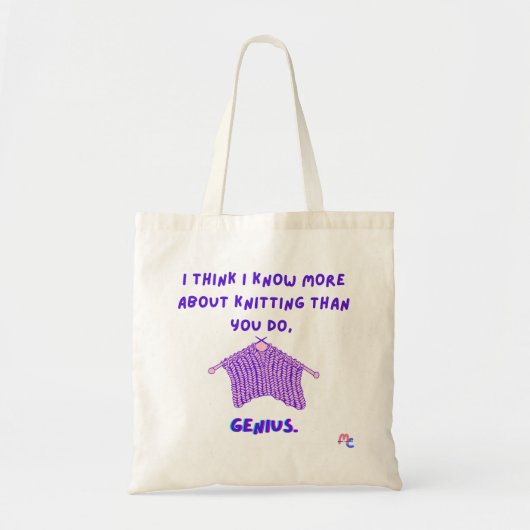 Ik denk dat ik meer weet over breien dan jij.. tote bag (Voorkant)