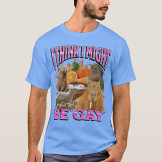 Ik denk dat ik misschien homo ben Funny Capybara M T-shirt