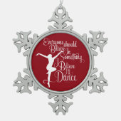 Ik denk dat ik snowflake met kerst zal dansen of tin sneeuwvlok ornament (Voorkant)