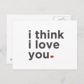 Ik denk dat ik van je hou briefkaart (Voorkant / Achterkant)