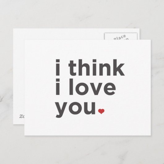 Ik denk dat ik van je hou briefkaart (Voorkant / Achterkant)