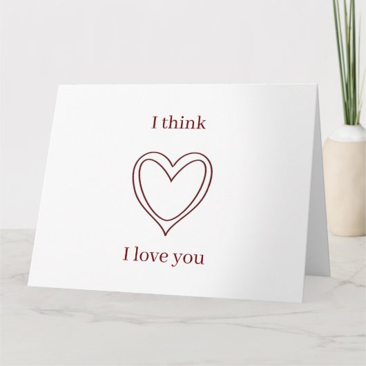 Ik denk dat ik van je hou kaart (Voorkant)
