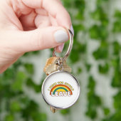 Ik denk dat je de grappige regenboog moet verlaten sleutelhanger (Hand)