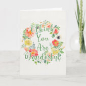 Ik denk dat je geweldig bent - Waterverf Floral Ka Kaart (Voorkant)