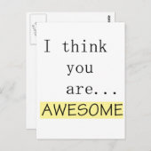 Ik denk dat je geweldige bent briefkaart (Voorkant / Achterkant)