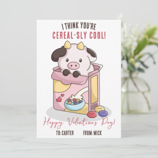 Ik denk dat je graangek bent! Valentijn Kaart (Staand voorkant)