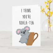 Ik denk dat je Koala bent - Thee grappige woordspe Kaart (Gele Bloem)