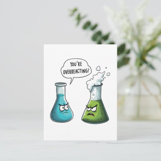 Ik denk dat je overdrijft Funny Nerd Science Briefkaart (Staand voorkant)