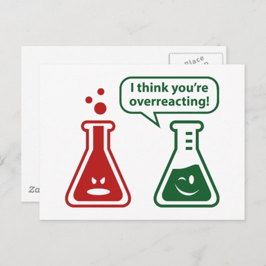 Ik denk dat je overreageert! briefkaart (Voorkant / Achterkant)
