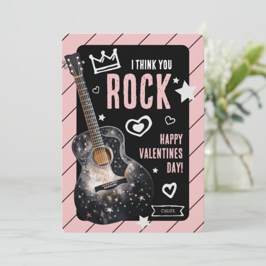 Ik denk dat je rock 'Kinder Valentijnse Feestdagenkaart (Staand voorkant)