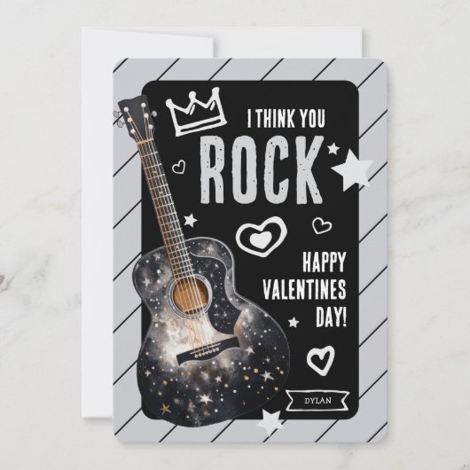 Ik denk dat je rockt' Valentijnskaarten voor kinde Feestdagenkaart (Voorkant)