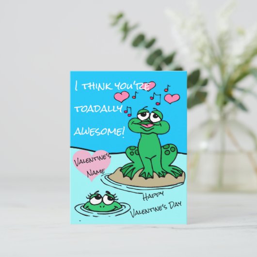 Ik denk dat je Toadally Geweldige Kikker Valentijn Briefkaart (Staand voorkant)