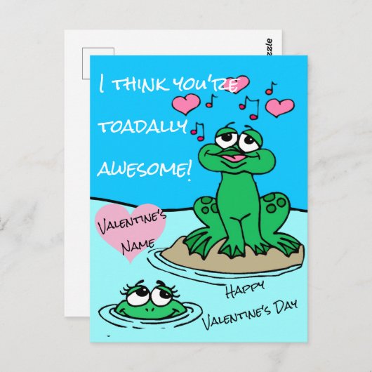 Ik denk dat je Toadally Geweldige Kikker Valentijn Briefkaart (Voorkant / Achterkant)