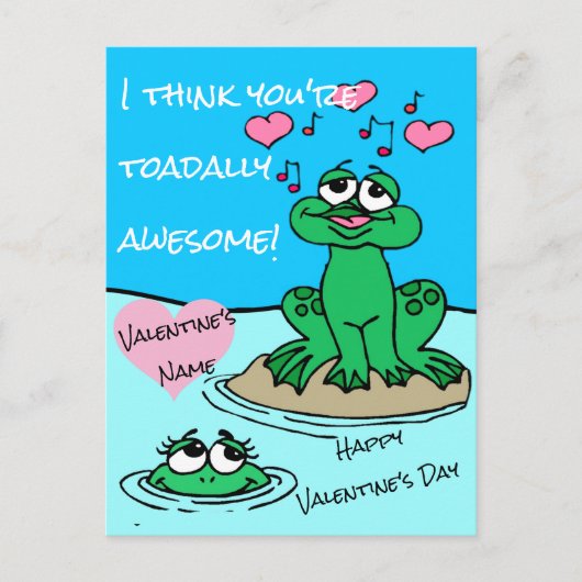 Ik denk dat je Toadally Geweldige Kikker Valentijn Briefkaart (Voorkant)