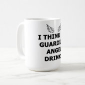 Ik denk dat mijn Guardian Angel Drink Koffiemok (Voorkant links)
