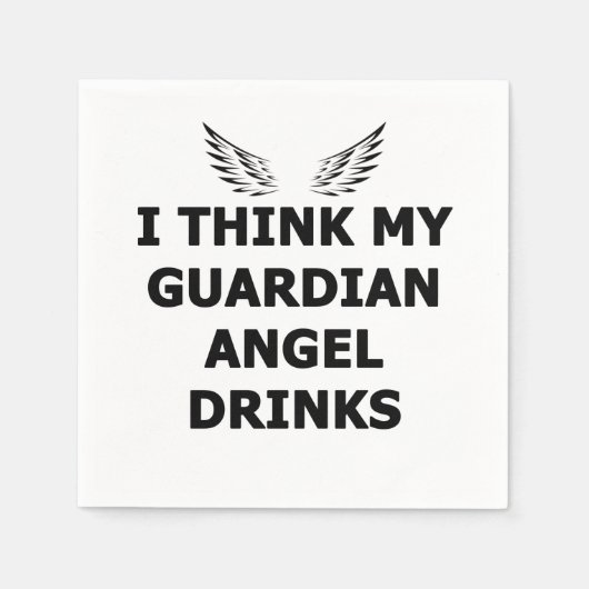 Ik denk dat mijn Guardian Angel Drink Servet (Voorkant)