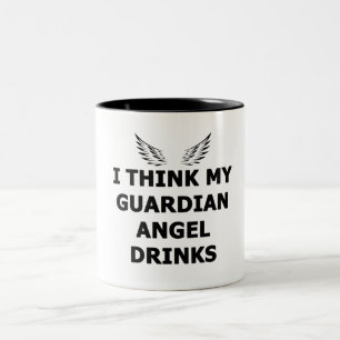 Ik denk dat mijn Guardian Angel Drink Tweekleurige Koffiemok