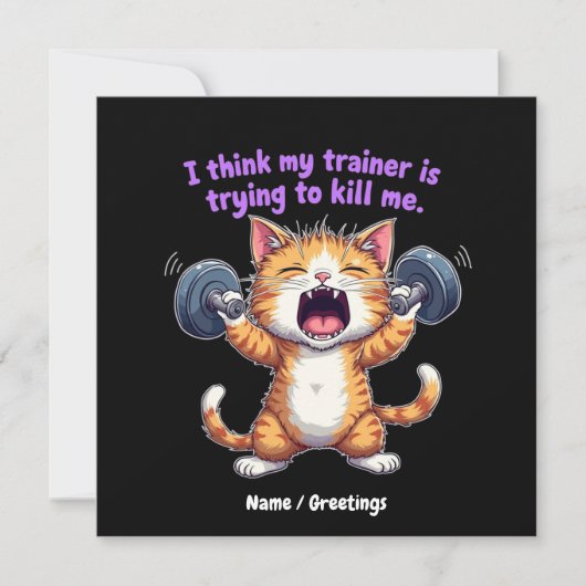 Ik denk dat mijn trainer me probeert te vermoorden kaart (Voorkant)