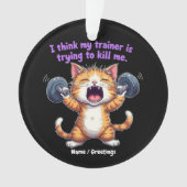 Ik denk dat mijn trainer me probeert te vermoorden ornament (voorkant)