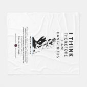 Ik denk dus dat ik gevaarlijk ben fleece deken (Voorkant (Horizontaal))