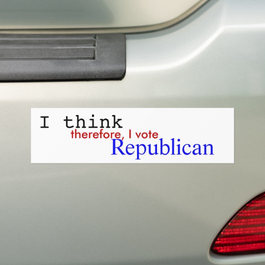 Ik denk dus dat ik stem, Republikein Bumpersticker (Op auto)