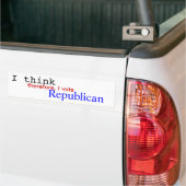 Ik denk dus dat ik stem, Republikein Bumpersticker (Op Truck)