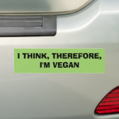 IK DENK DUS DAT IK VEGAN BEN BUMPERSTICKER (Op auto)