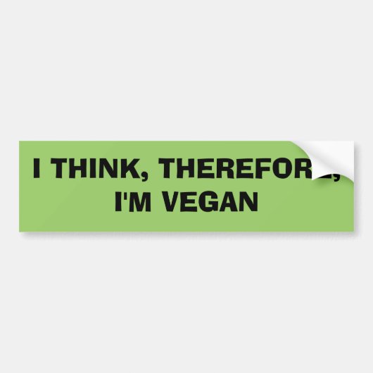 IK DENK DUS DAT IK VEGAN BEN BUMPERSTICKER (Voorkant)