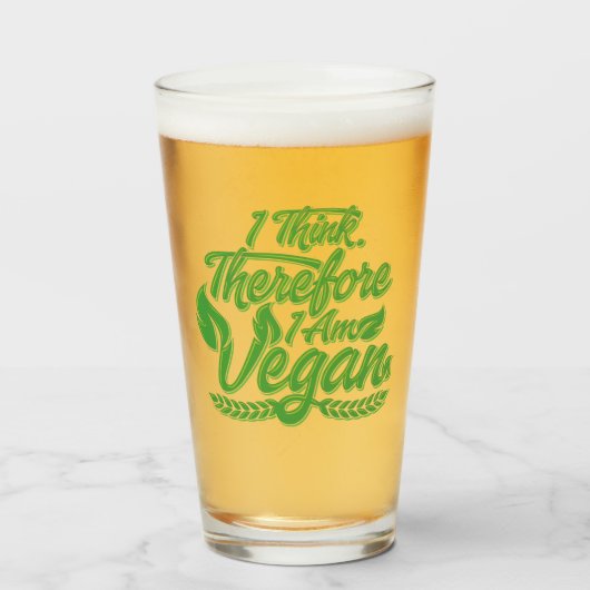 Ik denk dus dat ik Vegan ben Glas (Voorkant gevuld)
