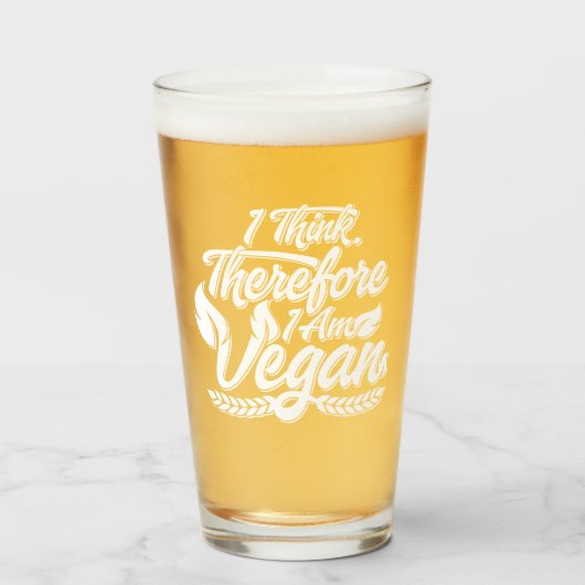 Ik denk dus dat ik Vegan ben Glas (Voorkant gevuld)