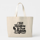 Ik denk dus dat ik Vegan ben Grote Tote Bag (Achterkant)