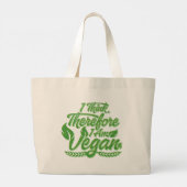 Ik denk dus dat ik Vegan ben Grote Tote Bag (Achterkant)