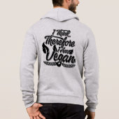Ik denk dus dat ik Vegan ben Hoodie (Achterkant)