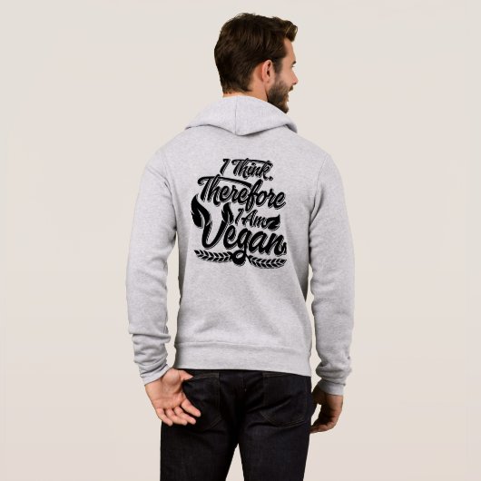 Ik denk dus dat ik Vegan ben Hoodie (Achterkant volledig)