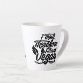 Ik denk dus dat ik Vegan ben Latte Mok (Rechterhoek)