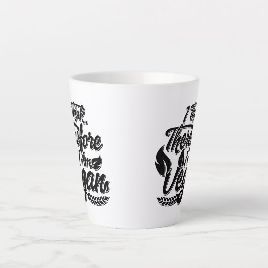 Ik denk dus dat ik Vegan ben Latte Mok (Voorkant)