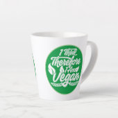 Ik denk dus dat ik Vegan ben Latte Mok (Rechterhoek)