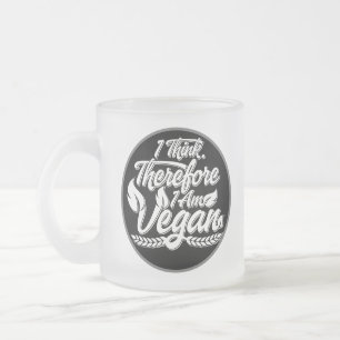 Ik denk dus dat ik Vegan ben Matglas Koffiemok