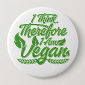 Ik denk dus dat ik Vegan ben Ronde Button 4,0 Cm (Voorkant)