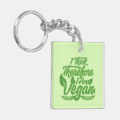 Ik denk dus dat ik Vegan ben Sleutelhanger (Voorkant Links)
