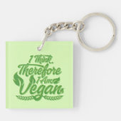 Ik denk dus dat ik Vegan ben Sleutelhanger (Achterkant)