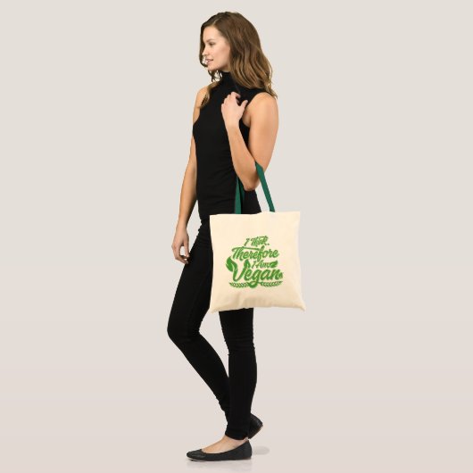 Ik denk dus dat ik Vegan ben Tote Bag (Voorkant (model))