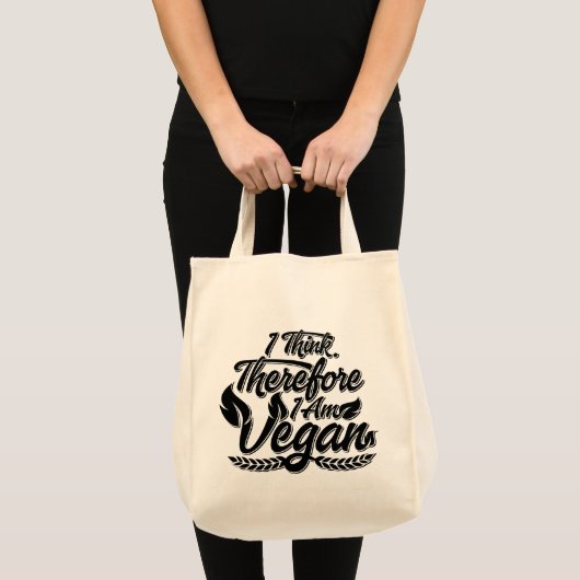 Ik denk dus dat ik Vegan ben Tote Bag (Voorkant (product))