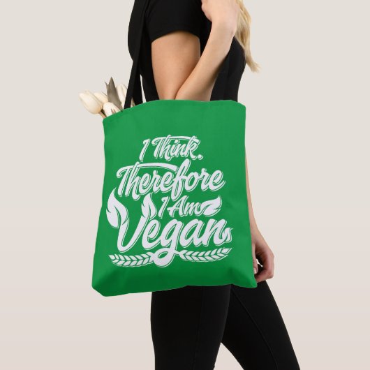 Ik denk dus dat ik Vegan ben Tote Bag (Dichtbij)