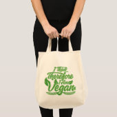 Ik denk dus dat ik Vegan ben Tote Bag (Voorkant (product))