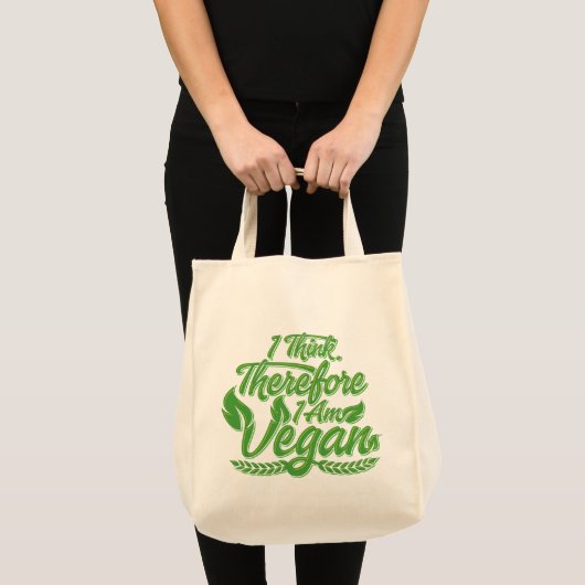 Ik denk dus dat ik Vegan ben Tote Bag (Voorkant (product))